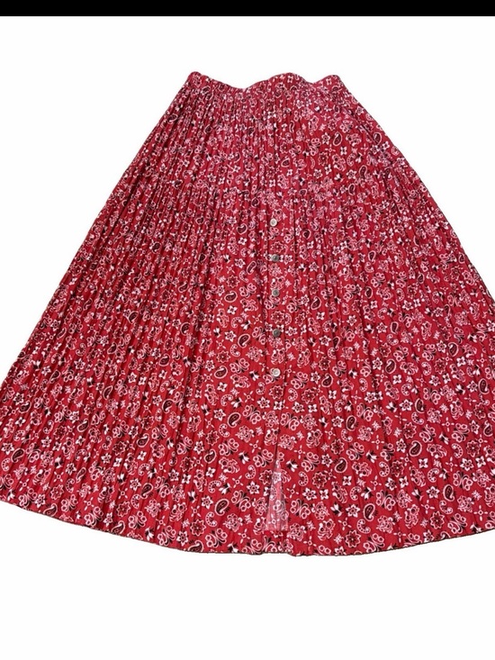 River ridge Dresses & Skirts - Vintage 90’sred bandanna print Accordion pleated Tiered Button-Front Maxi Skirt